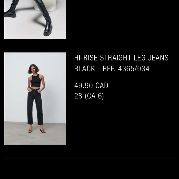 ZARA Straight leg black jeans - Picture 5 of 6